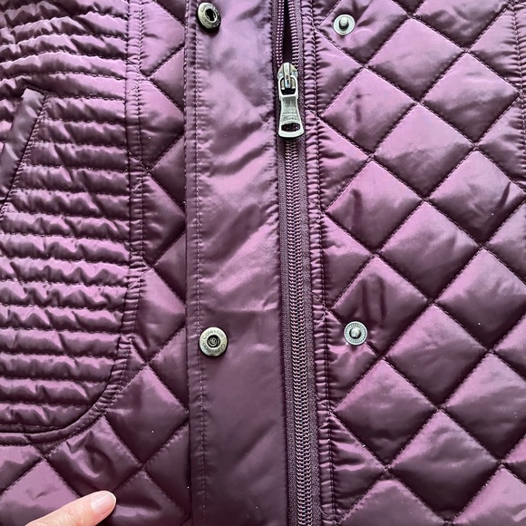 MED CALVIN KLEIN PURPLE ZIPPER AND SNAP 3 POCKET COAT IN LIKE NEW CONDITION - Picture 6 of 13
